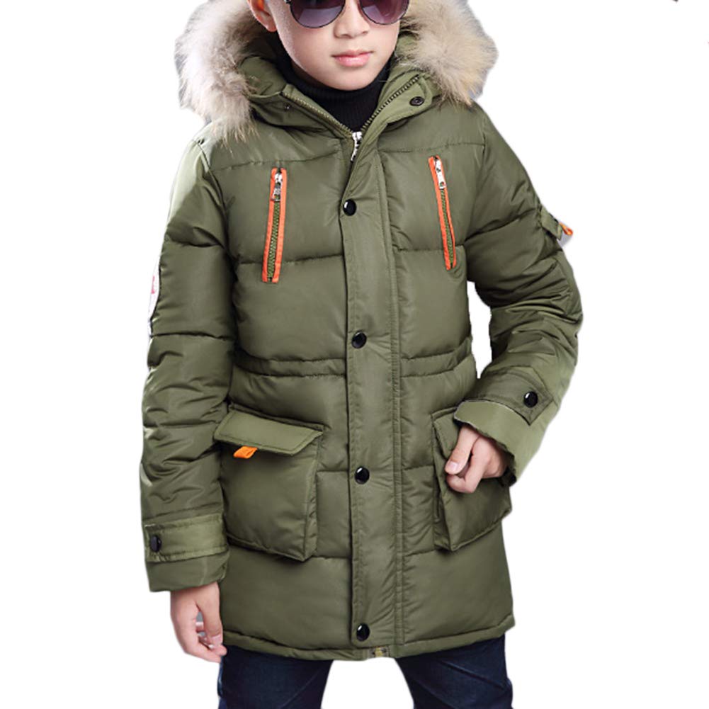 DAIHAN Giacca Cappuccio Cappotto Parka per Ragazzi Giacca Puffer Imbottito Giubbotto con Cappuccio