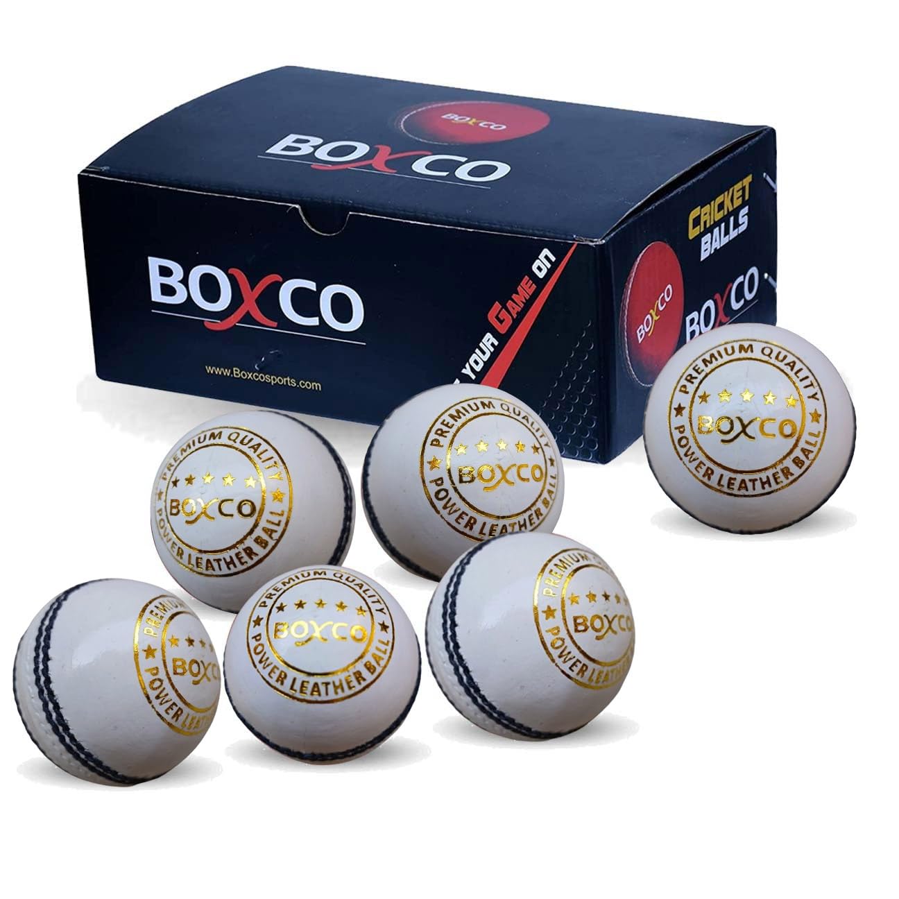 BOXCO Hand Made Four Piece Cricket Leather Ball for Club, T20, One Day, Test Cricket Matches (Pack of 6) (Power White) (B0CSZ4D3MY) Amazon Price History, Amazon Price Tracker