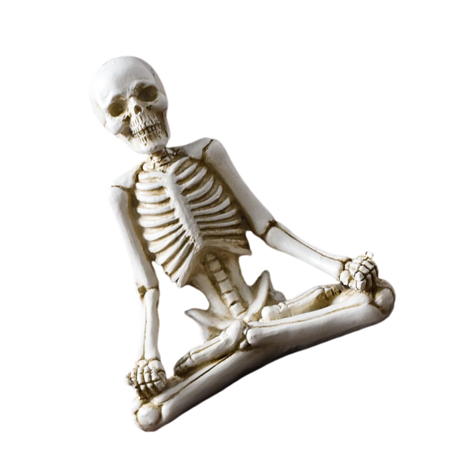 Ldbuejiaja Multi-Color Skeletons Yogas Figurines For Home Decoration Resins Statues Spiritual Meditations Sculptures For Bookshelf Table Countertops