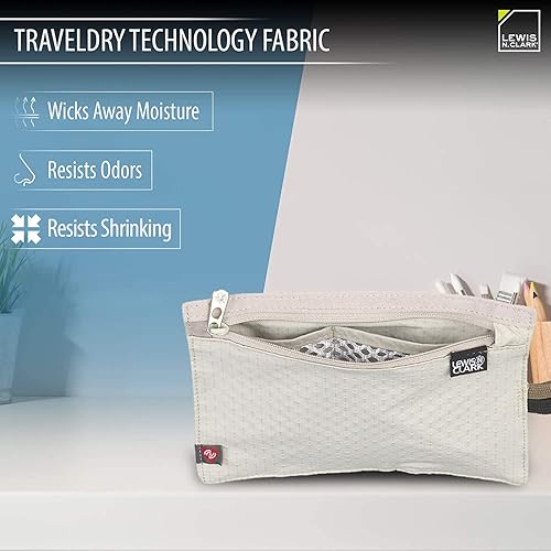 Miniatura 2 de Lewis N Clark Cartera de cinturón de viaje oculto con bloqueo RFID Bronceado Bolsa de viaje para cinturón de dinero con bloqueo RFID  tarjeta de