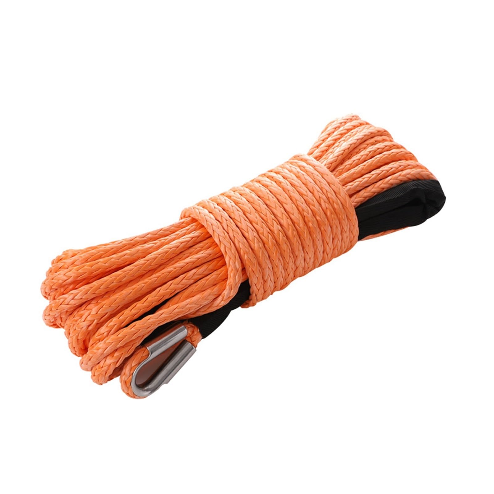 Do samochodów ciężarowych, przyczep, SUV-ów Lina Do Wyciągarki, Nowa Linka 9,5 Mm X 26 M, Uciąg Syntetyczny, 12-żyłowy Oplot SUV ATV UTV(Orange)