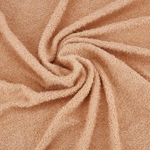 WEBEEDY 1 Yard Soft Teddy Bears Fabric 61 Inch Wide Apricot Soft Faux Fur Fabric by The Yard Polyester Craft Fleece for Sewing Projects, Teddy Bear...
