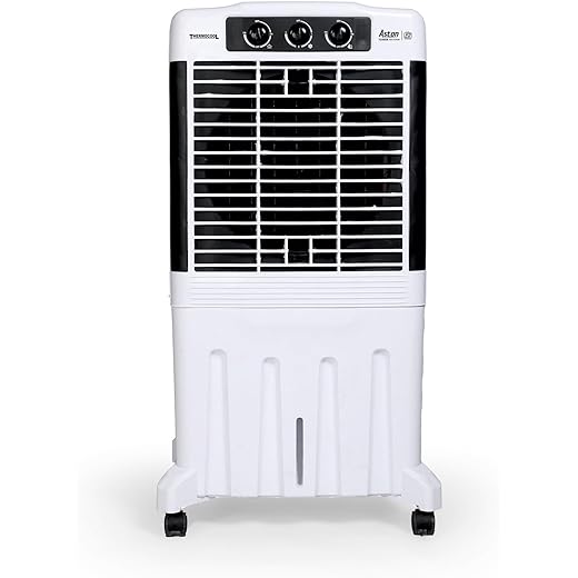 THERMOCOOL Desert Air Cooler Aston Tower with Wheel 95Ltr | Cooler for Home | Inverter Compatible, Low Noise | Honey Comb Pad | Collapsible Louvres | Water level Indicator | 30ft Air Throw Distance