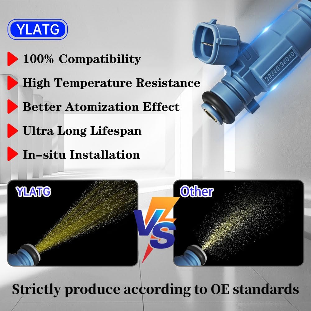 YLATG Fuel Injectors for Kia Optima Amanti Sorento Sedona 3,5L;for Hyundai Sonata 1999-2004 2.4L Santa Fe 2001-2006 2.4L 3.5L XG350 3.5L OEM#35310-38010（6Pcs）