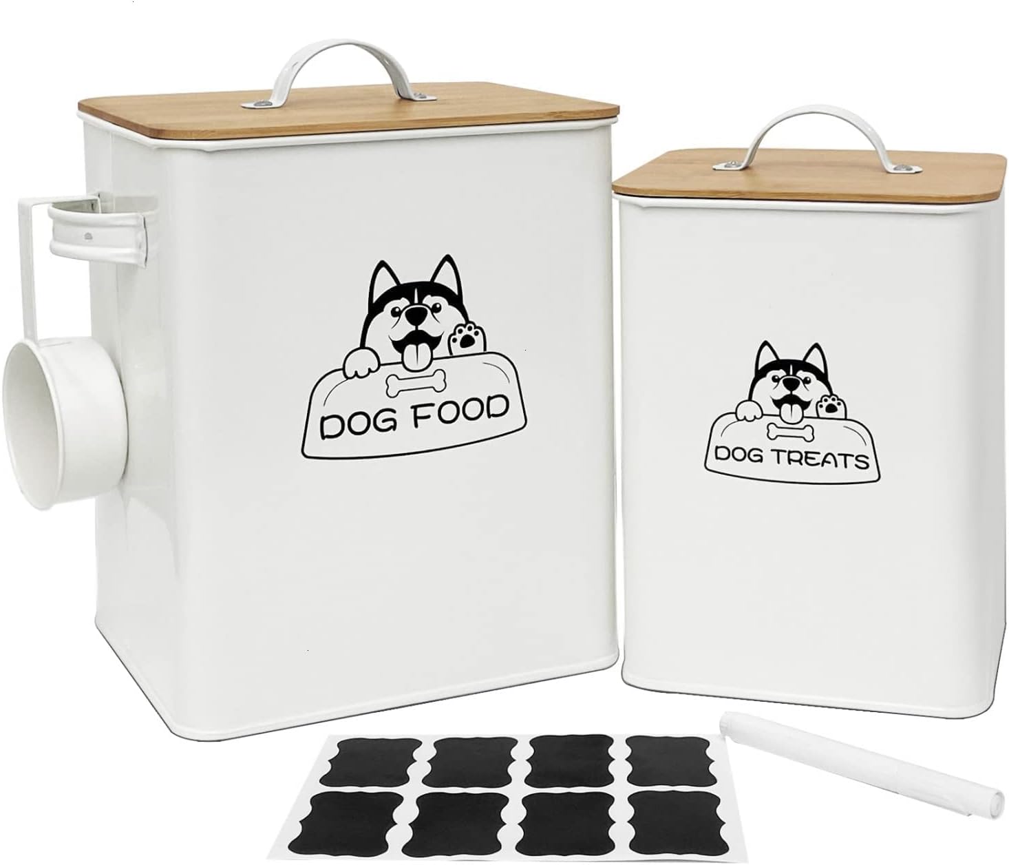 Vumdua Dog Food Storage Container Set - Farmhouse Dog Food Containers and Dog Treat Container with Serving Scoop, Airtight Pet Food…