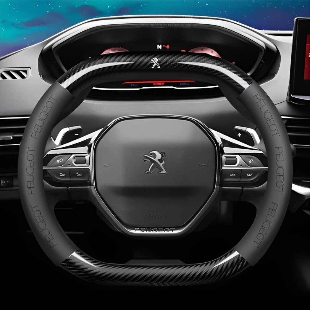 Coprivolante Auto per Peugeot 3008 5008 GT SUV Allure 2017-2023 2024, Copri Volante Antiscivolo Inodore, Copertura Copri Sterzo Accessori Auto Interno,B