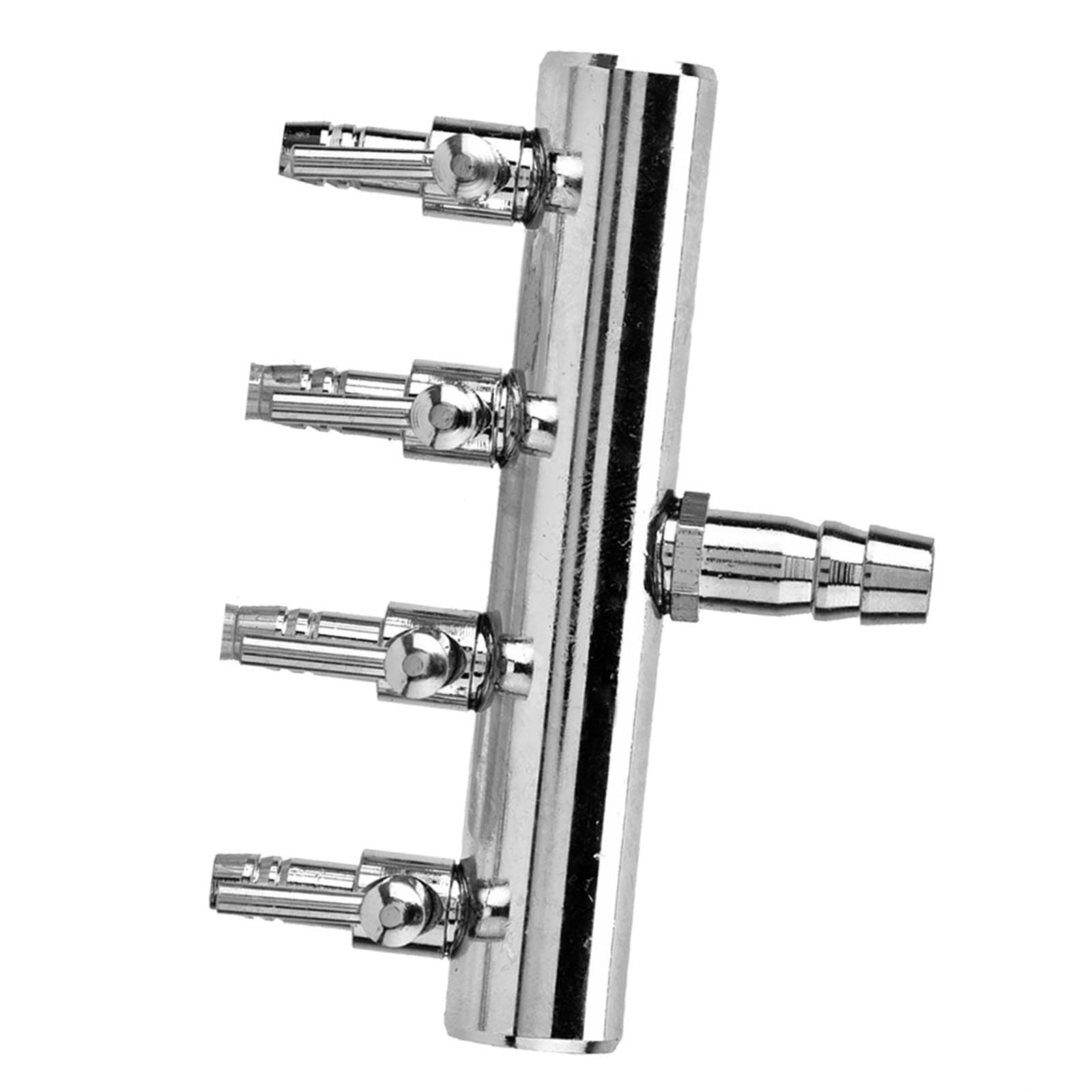 Cocoarm Válvula de Flujo de Aire para Acuario de Acero Inoxidable, Válvula de Control Duradera para Aireación de Oxígeno, Divisor Ajustable para Peceras y Acuicultura de 8 Mm a 4 Mm (Cabezal Divisor
