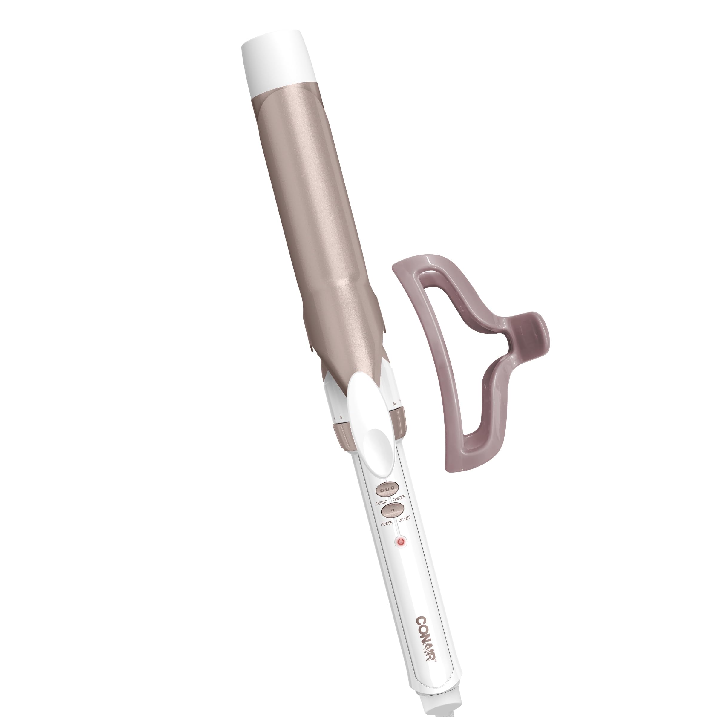 Conair Double Ceramic 1 1/4-Inch Curling Iron with Bonus Claw Clip, 1.25" Barrel Produces Loose Curls – for use on Medium and Long Hair