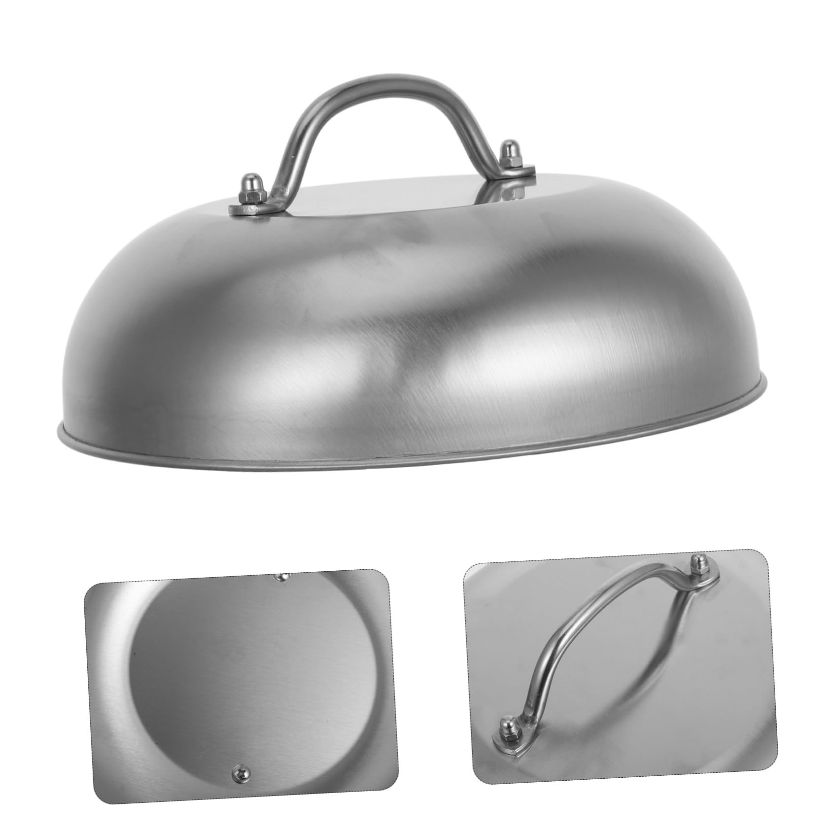 BESPORTBLE Coperchio Rotondo in Acciaio Inox per Pentole da Cucina 2 Pezzi, Copertura Elegante e Resistente per Casa e Campeggio, Previene Traboccamenti