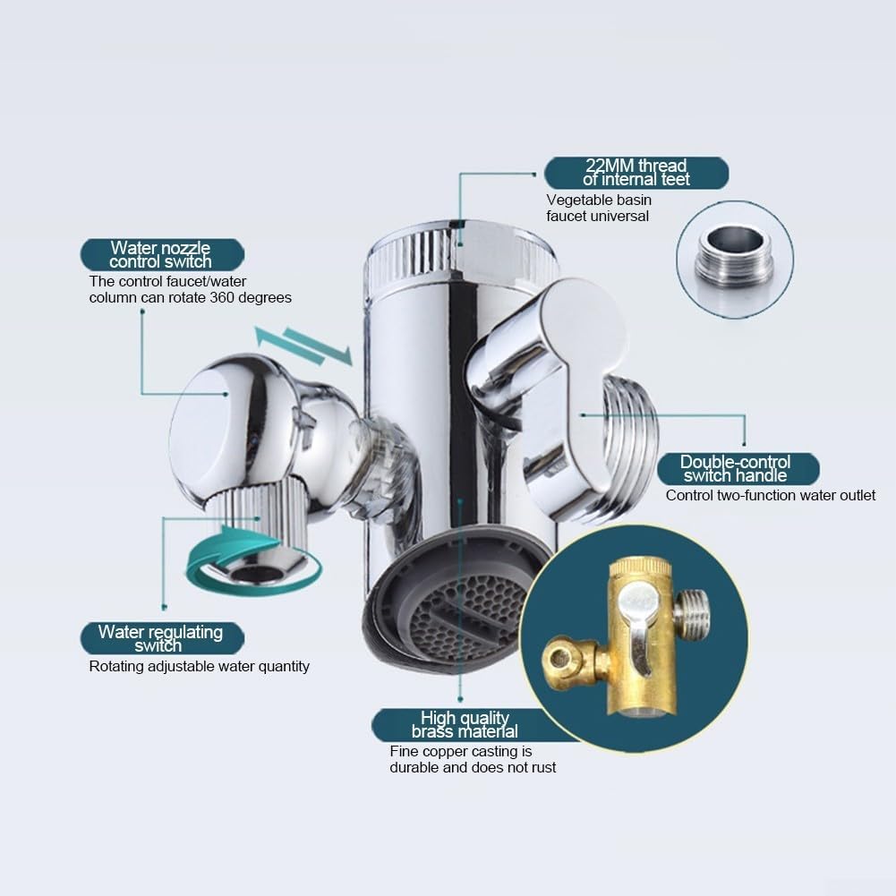 1x Angle Valve Bathroom Basin Faucet Extender Handheld Spray Kit
