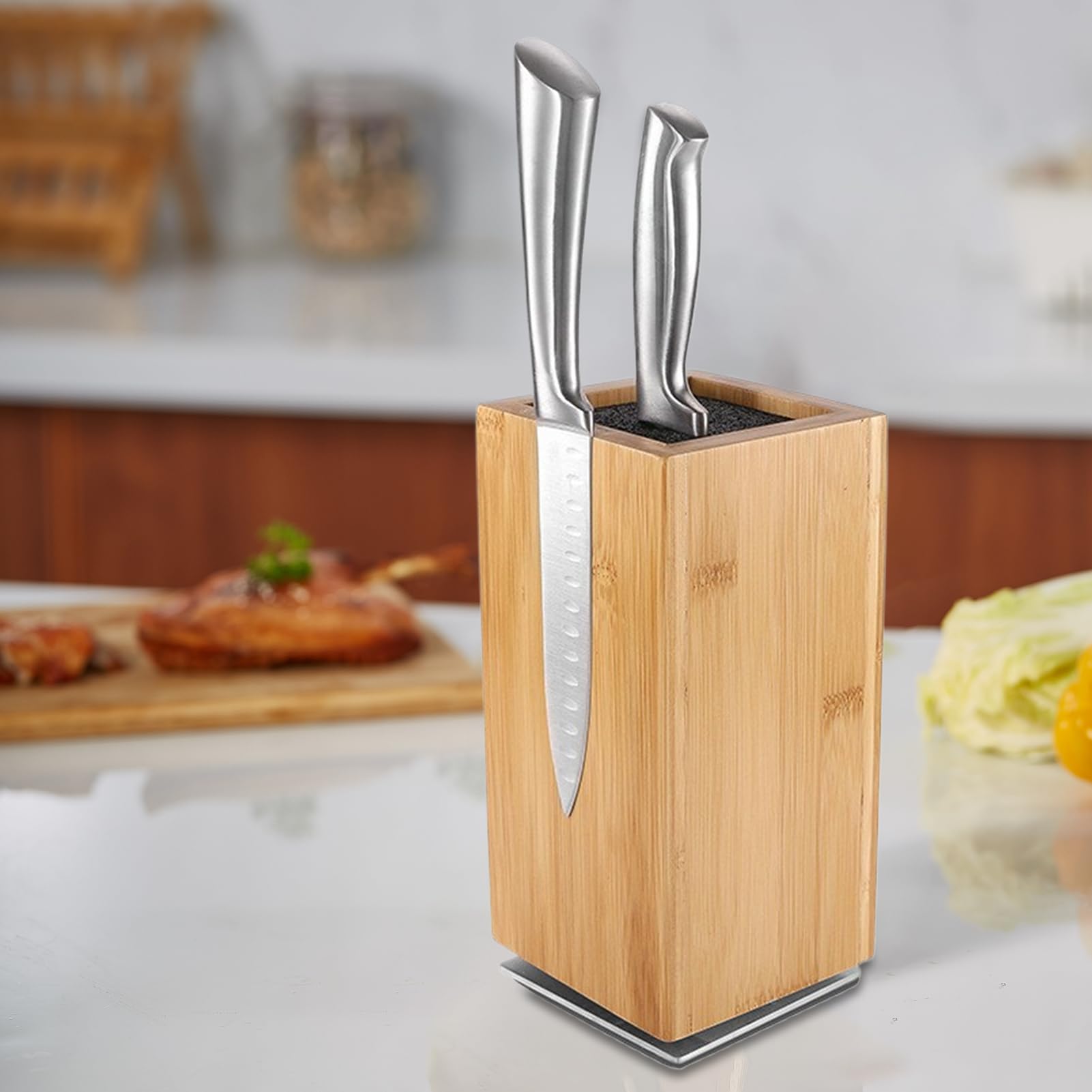 Portacoltelli Magnetico Supporto Magnetico Verticale Rotante In Legno | Portacoltelli In Legno Per La Casa Per Casa, Chef, Cuochi, Appassionati di Cucina, Ristorante, Food Truck, Caffè, Bar, Club,