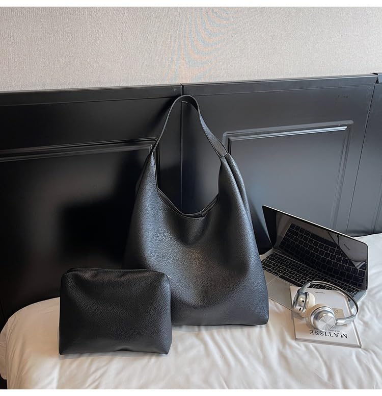 Bolso Hobo para Mujer de Cuero Vegano Grande y Suave miniatura 4