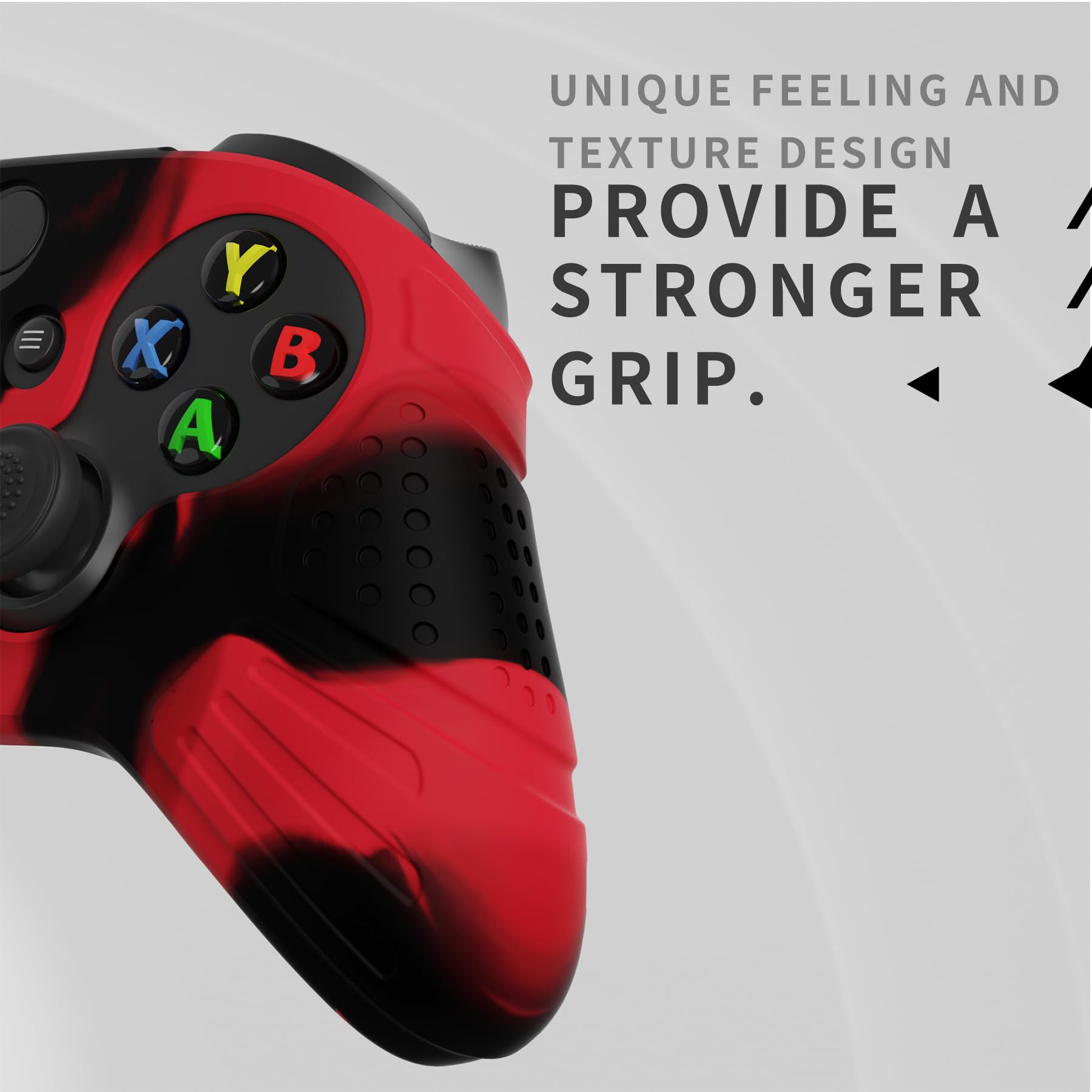 eXtremeRate PlayVital Funda de Silicona para Xbox Series X/S - Protector Antideslizante de Tacto Suave con 2 Tapas de Joystick, Material Duradero, Protección Completa - Edición Guardian (Rojo Negro)