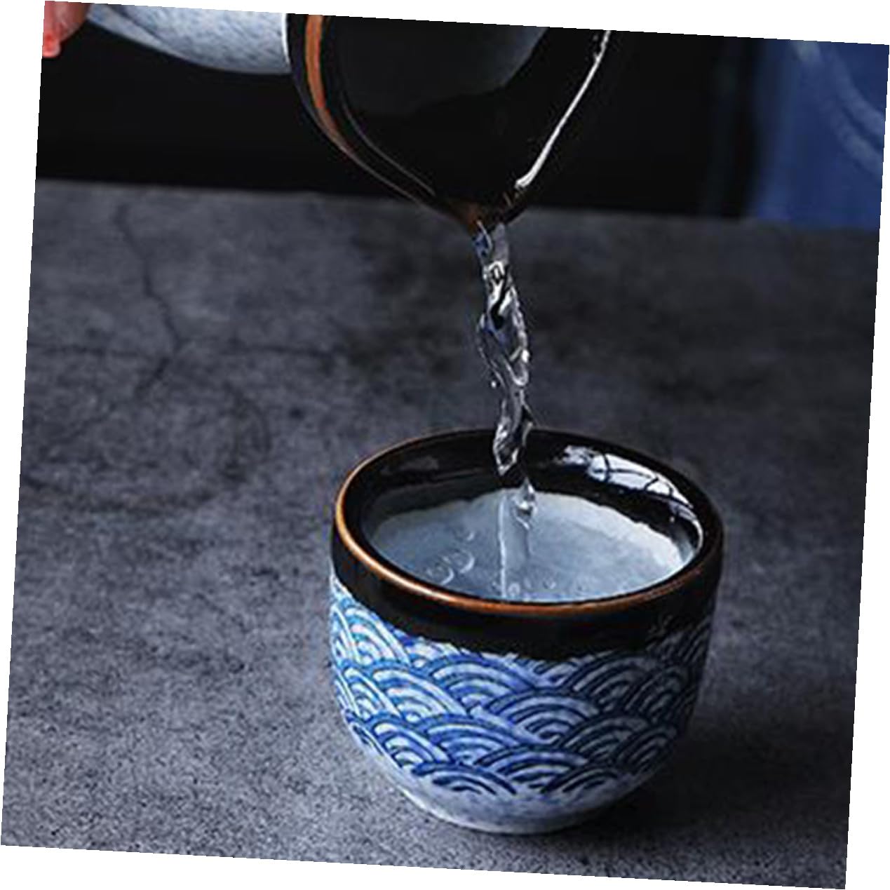 Lot de 6 Tasses à Thé Japonaises en Céramique au Design Simple et Rond, Multi-fonctionnelles et Sûres, Maison Bureau