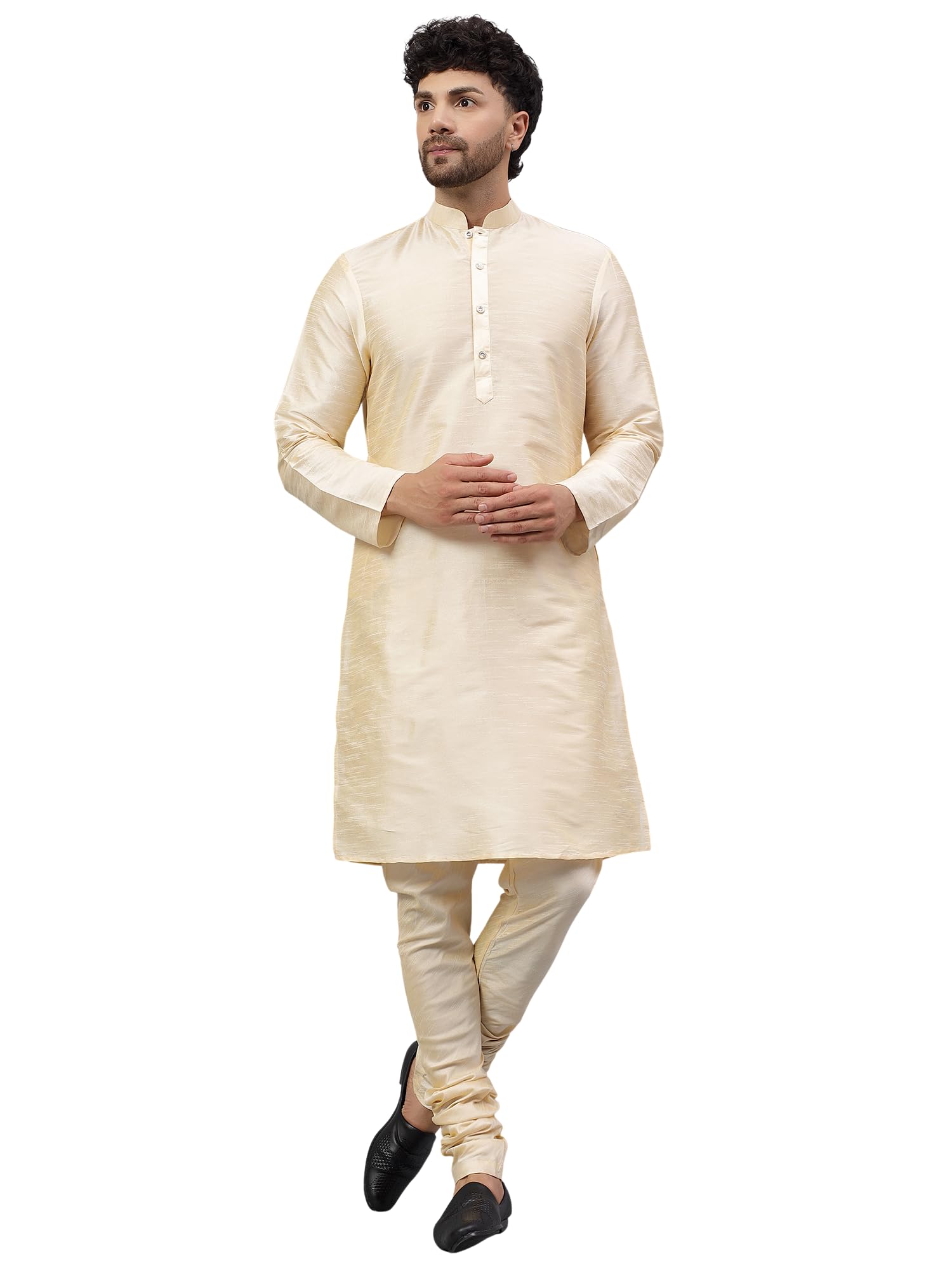 latest chikan Men's Navy Blue Silk Blend Kurta Pajama Set | Elegant Festive & Traditional Wear for Weddings & Celebrations-picture-39