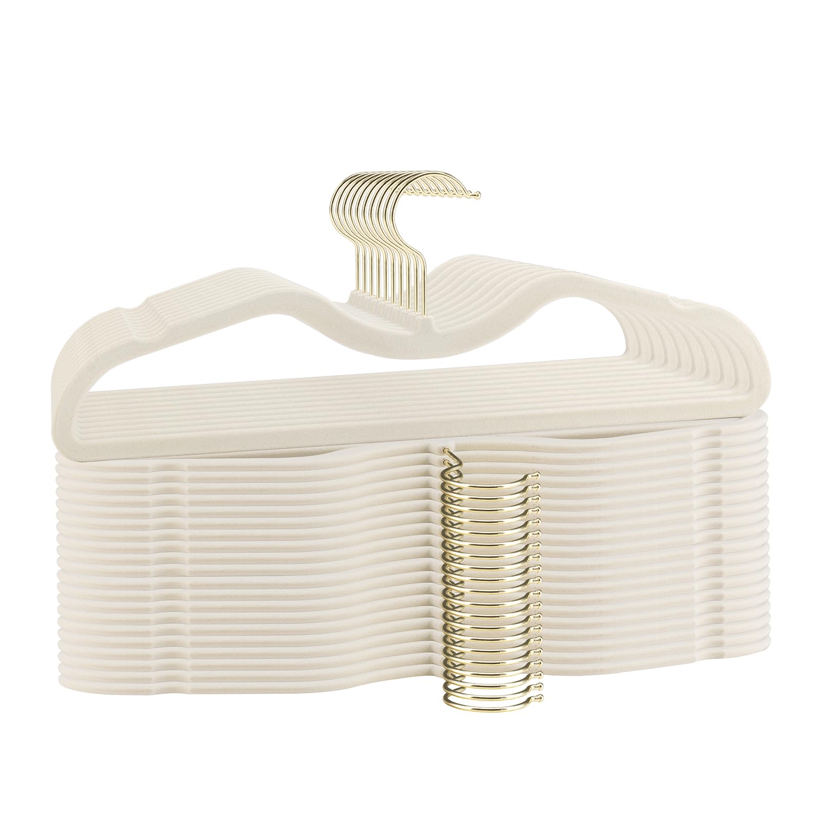 ZBODIMP Velvet Short Neck Hangers - Heavy-Duty, Non-Slip Felt Surface, Space-Saving Design with Anti-Slip Grooves & Shoulder Shape, 360° Rotating