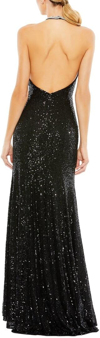 Ieena Duggal 26943 Sequin Dress for Prom - Classy Halter Dress for Women - Image 2