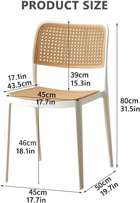 Living Room Accent Chair Plastic Guest Reception Chairs Leisure Patio Chair Dining Chair for Kitchen Dining Room Restaurant, Hollow Backrest & Seat (Color : Black)