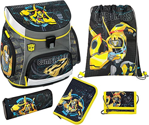TRANSFORMERS Juego de 5 piezas de mochilas escolares  bolsa con cuerdas