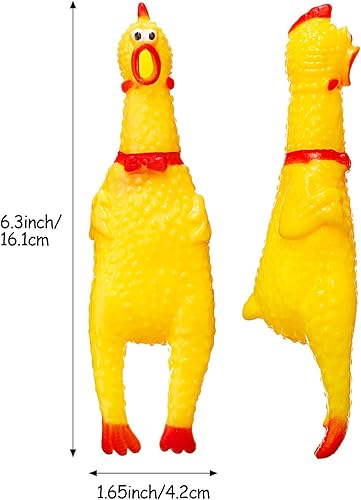 Miniatura 2 de Gejoy 15 juguetes novedosos de goma que gritan pollo queeze, chirriantes, ruidos, chillidos, chillidos, chillidos, chillidos de pollo, novedad,