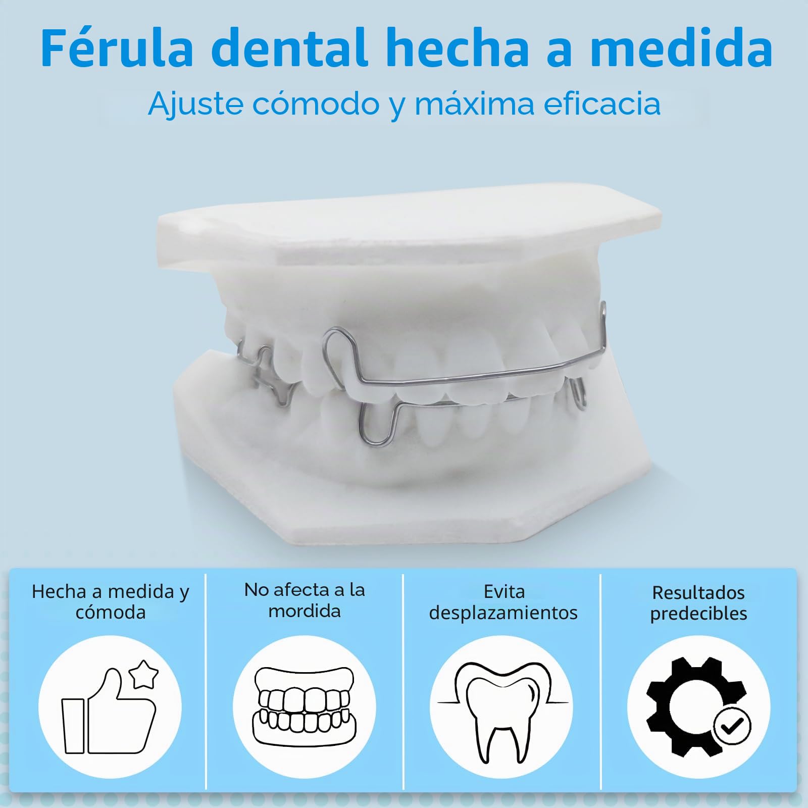 Retenedores de dientes Hawley hechos a medida, férula dental, férula superior e inferior de la mandíbula Hawley, aparatos de estabilización para adultos y niños, 2 unidades