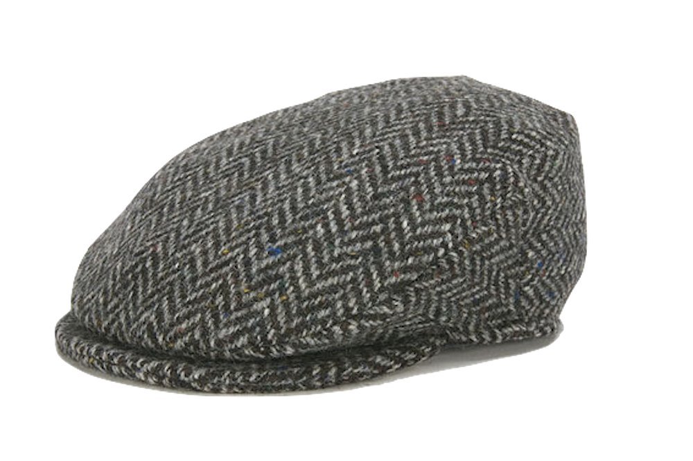 Hanna Hats Traditional Irish Tweed Wool Vintage Cap. Unisex Cabbie Hat. Stud Fastener & Taffeta Lining. 100% Made in Ireland.