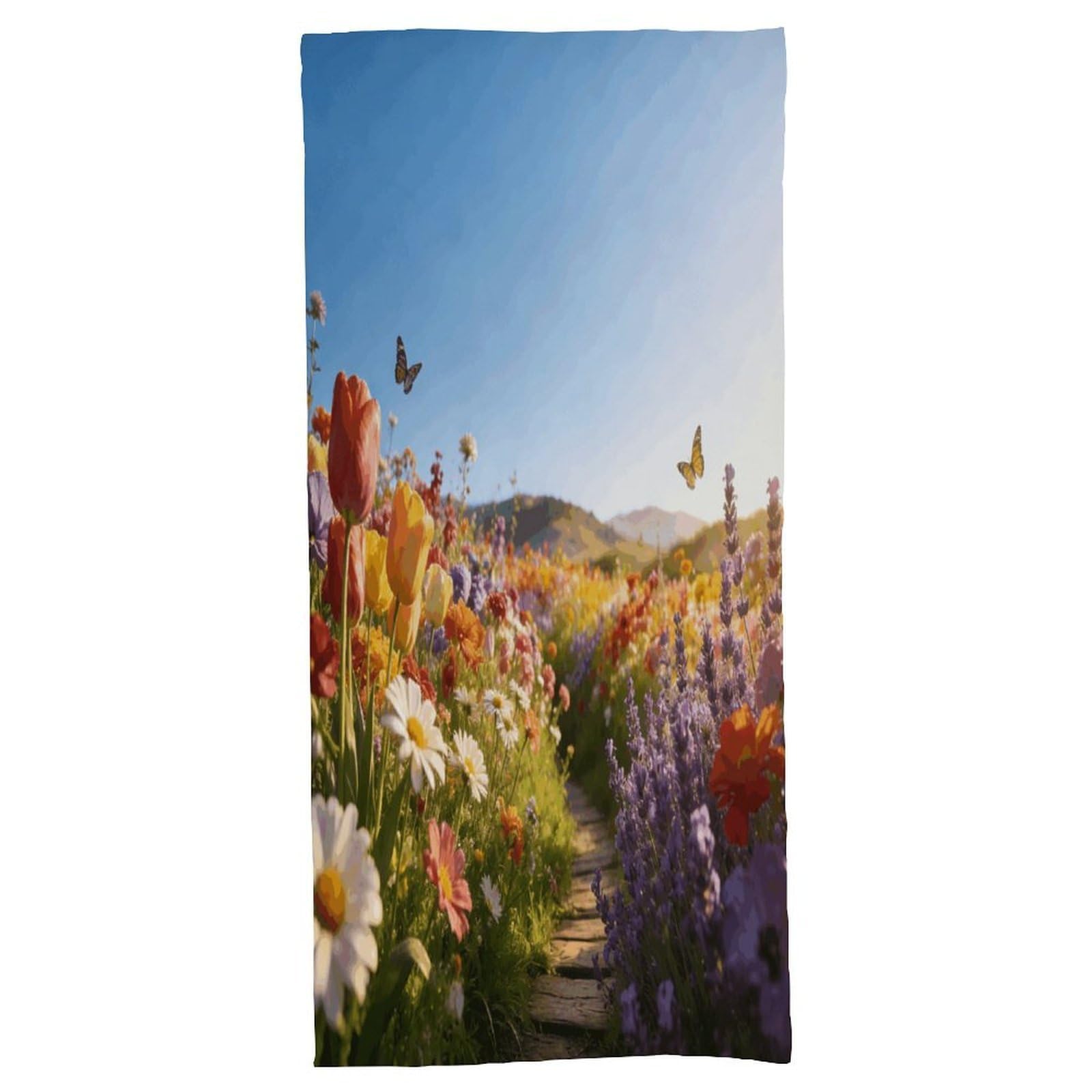 Fodpand Style Heading To The Flower Field Bath Towel, Highly Absorbent & Quick Drying Beach Towel, Compact & Lightweight Pool Towel For Bathroom, Beach, Pool, Gym, Spa, And Hotel Use