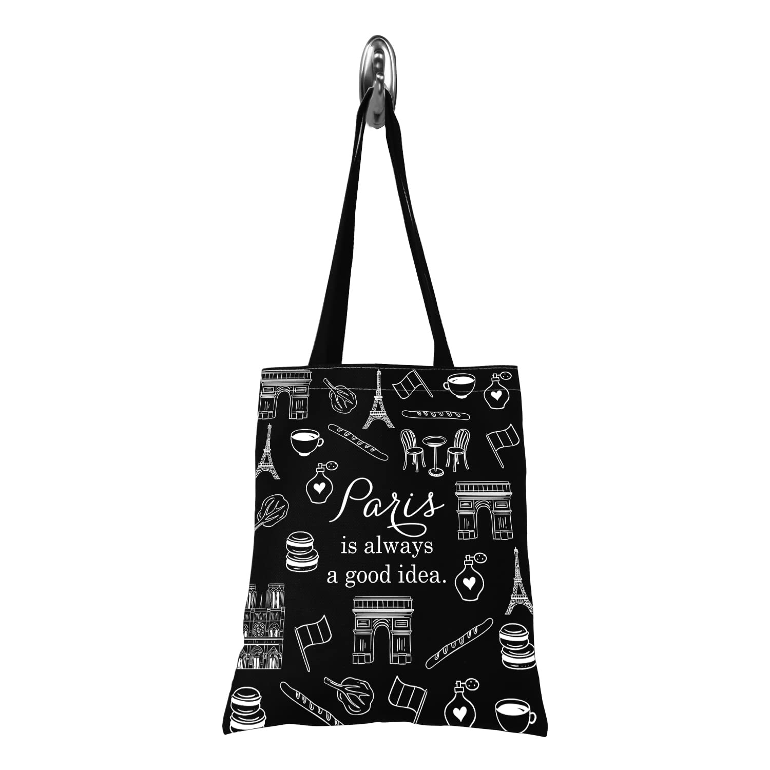 TSOTMOParis Travel Gift Paris City Skyline Paris Is Always A Good Idea Zipper Pouch Makeup Bag, Beige, Paris Tote