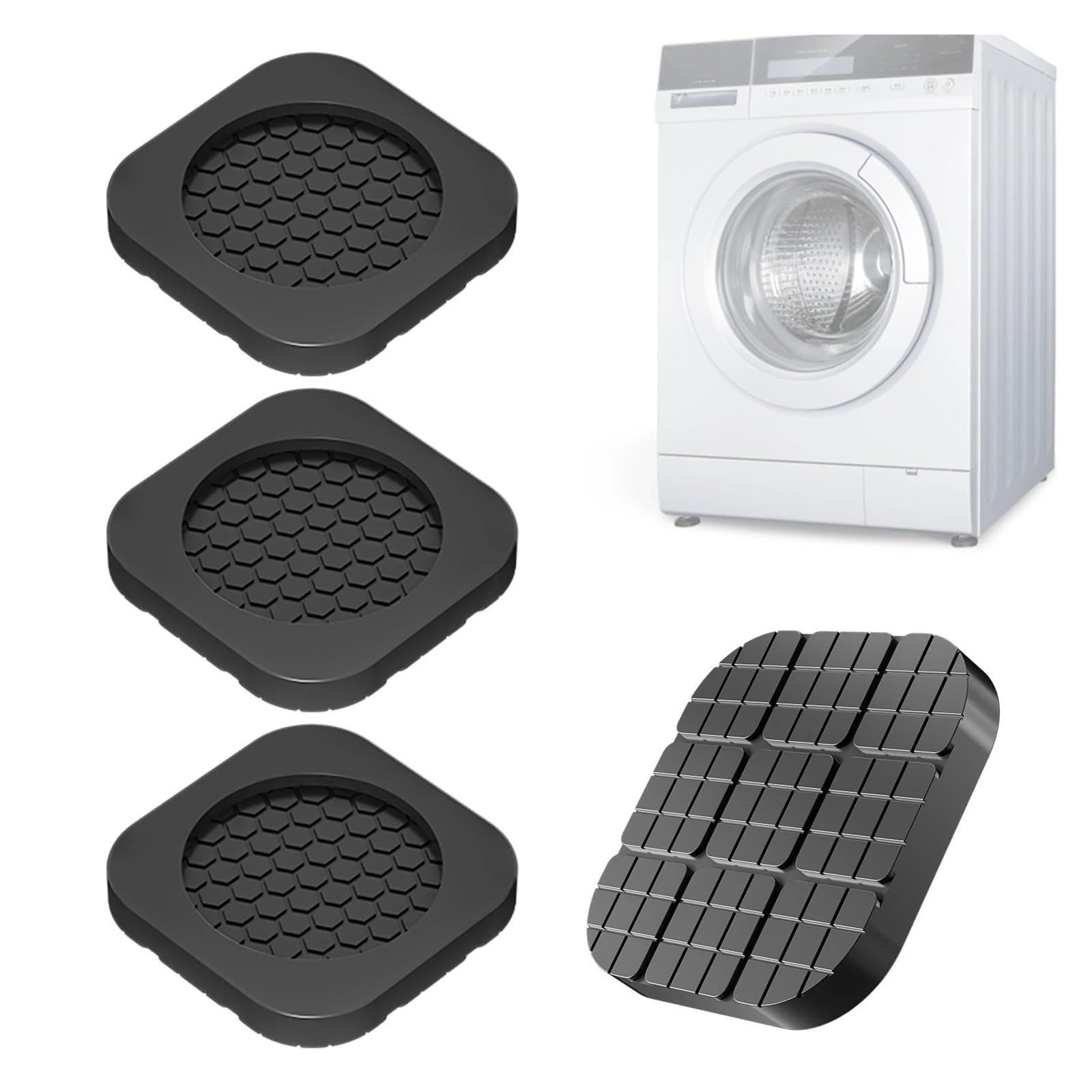 4 Piedini antivibrazioni in Gomma, tappetini Antiscivolo silenziosi for Supporto Lavatrice, ammortizzatori, Cuscinetti Antiscivolo(8PCS)