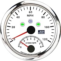 Vista 14 de MOTOR METER RACING W Pro 85mm 3-3/8" Velocímetro GPS Digital Odómetro 200 MPH/300 KMH Impermeable Dial Blanco LED Rojo para Coche Camión Marino