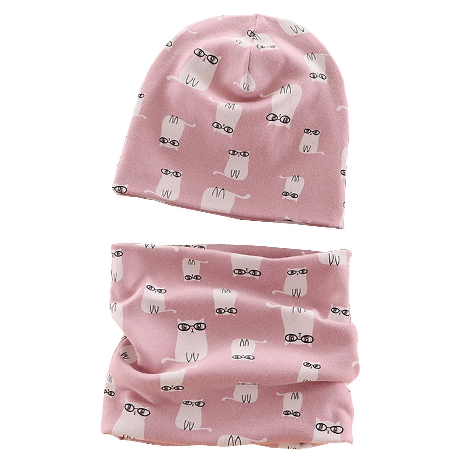 Dziecięcy Zestaw Bawełnianych Czapek i Szalików - Czapka Zimowa Beanie dla Chłopców i Dziewczynek, Szal Kominowy dla Niemowląt, Zimowy Look