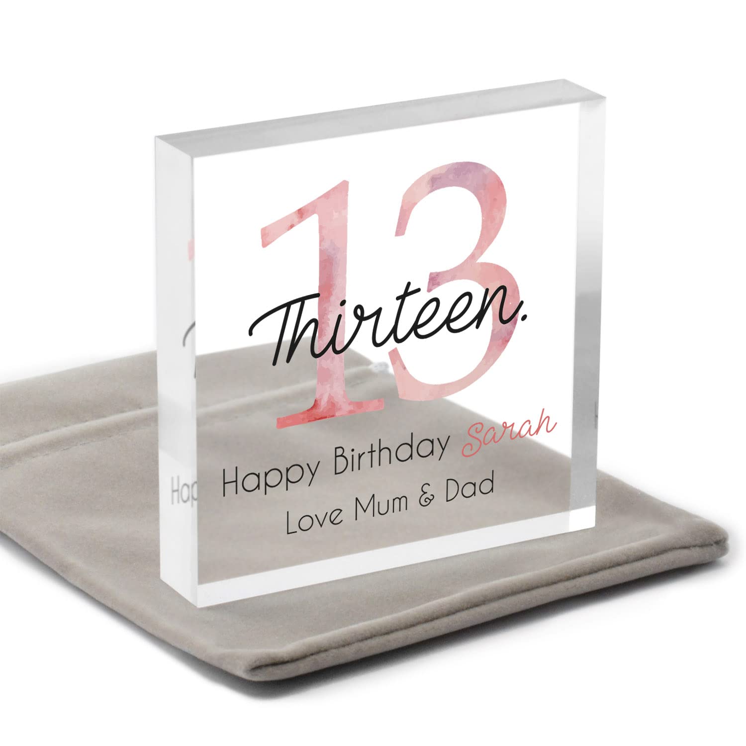 13th Birthday Gifts For Girls, 16th Birthday Gifts Girl, Personalised 18th 21st Birthday Gifts Daughter Her Sister, Gift For 13 Year Old Girls, Milestone Birthday, With Grey Bag
