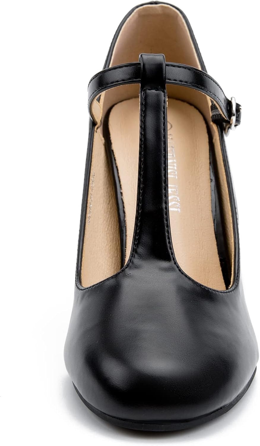 Women's T-Strap Mary Jane Pumps, Chunky Heel, Vintage Style, 3.54 Inch Round Toe Dress Shoes - Image 5