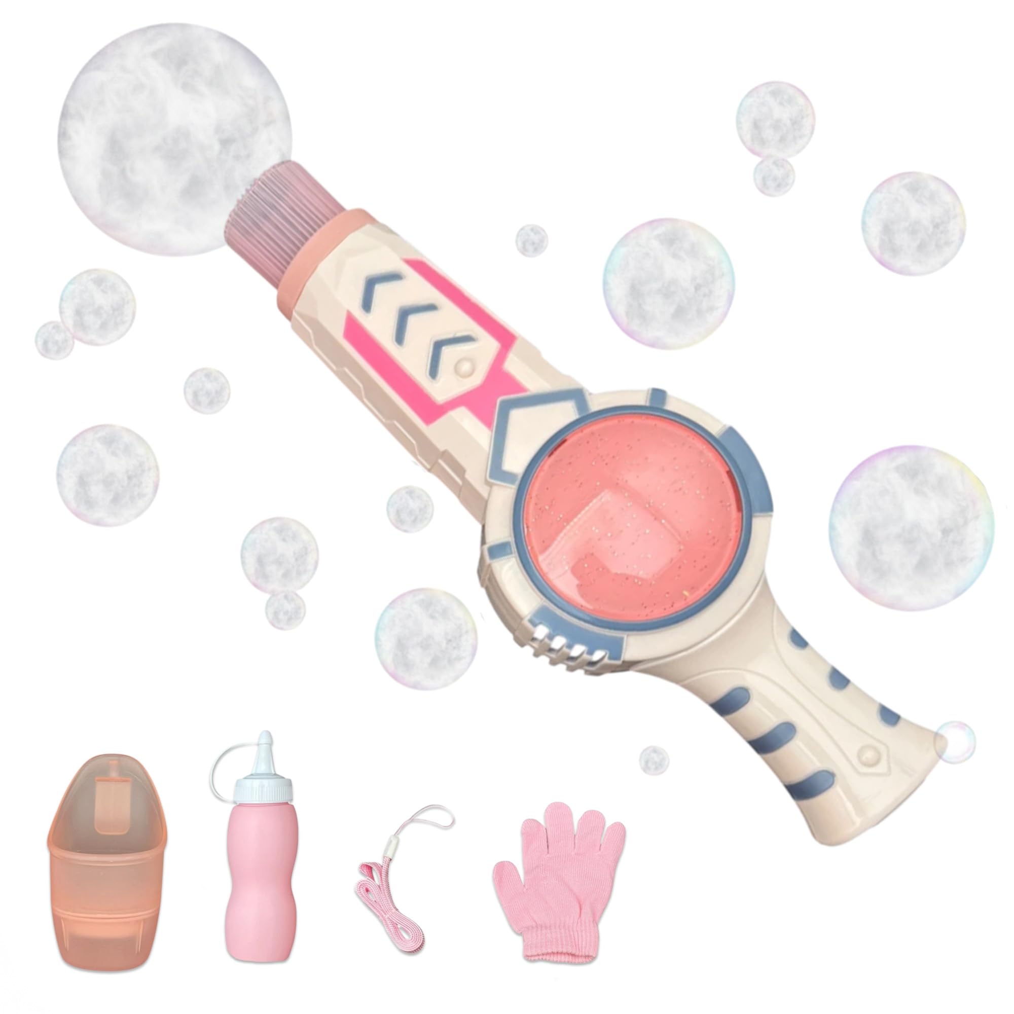 Smoke Bubble Machine Wand – Kids Magic Bubble Gun Toy with Fog Effect, ABS Plastic, Portable Birthday & Party Gift for Boys & Girls Age 3+ - Pink