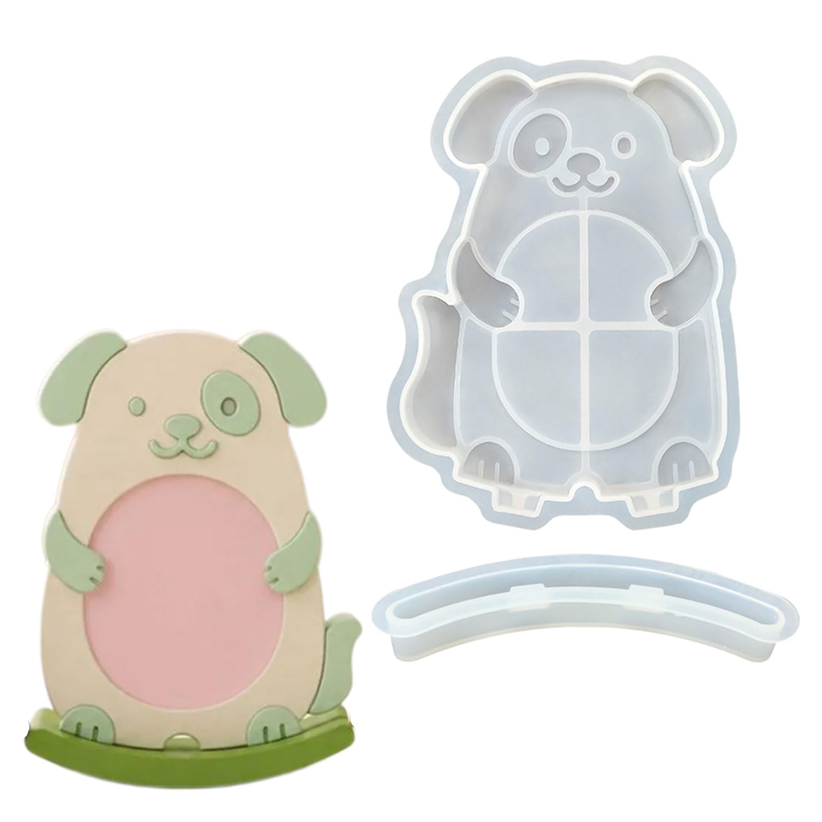 Whoasyst Silicone Molds Easy Demolding for Photo Holder Stand Making Soap Gypsum Ornament Animal Elastomer Cast