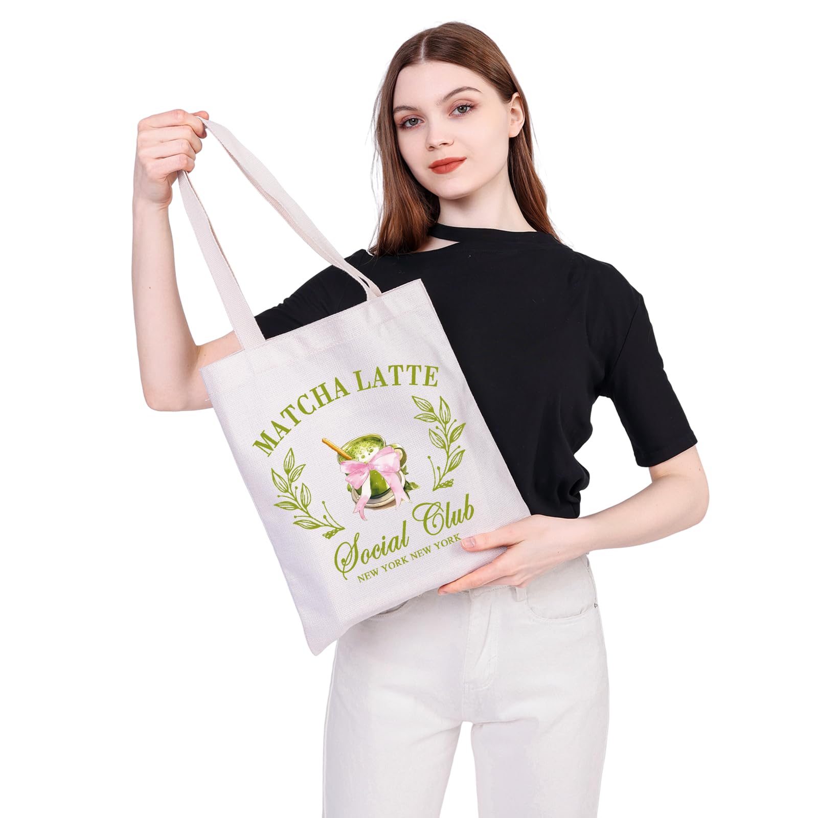 MEIKIUP Matcha Latte Lover Gift - Reusable Grocery Bags & Matcha Barista Gift