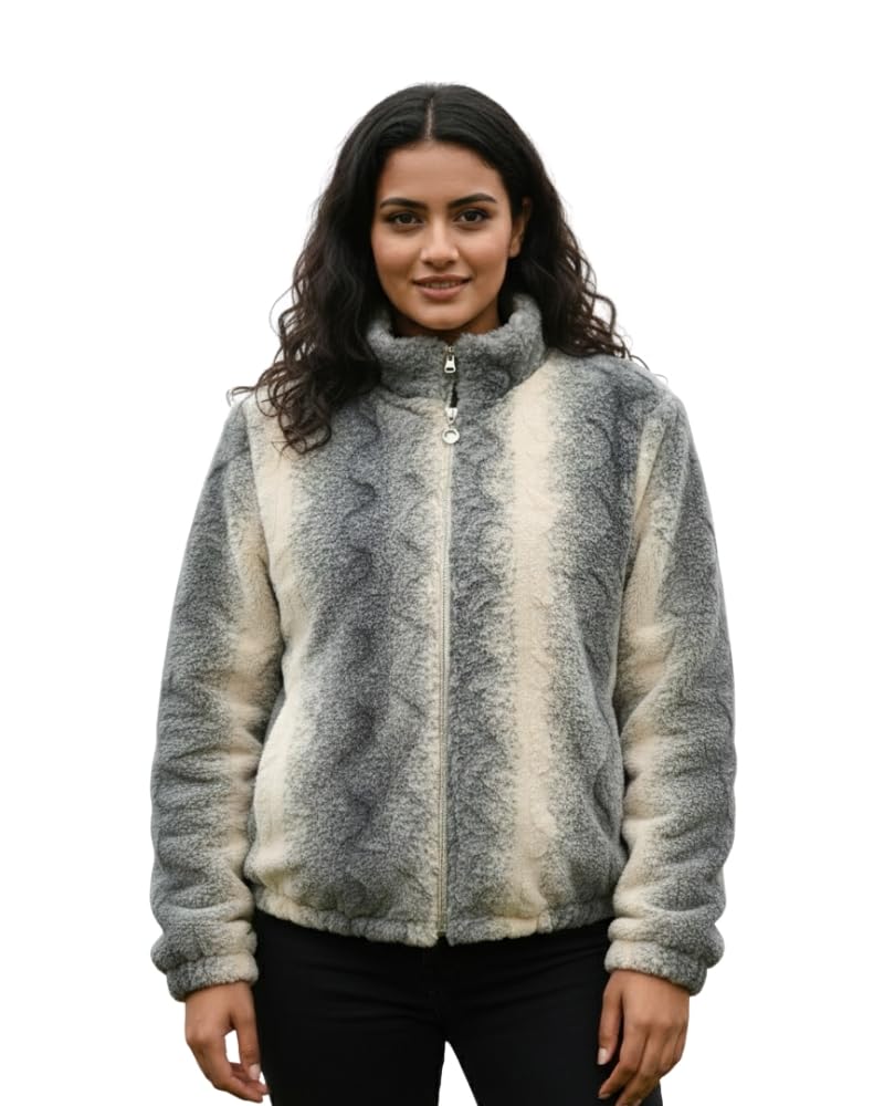 Full Sleeve Solid Design Woolen Zipper Jacket For Women-image-31