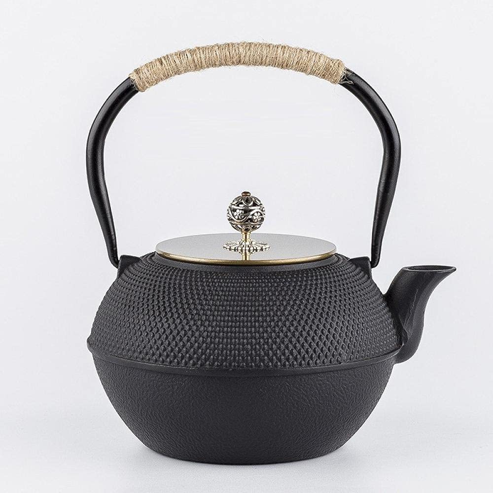 Home Induzione Stufa Addensare Ferro Teiera Infusore in Acciaio Inox Teiera in Ghisa Bollitore per Acqua Bollente tè Oolong-1200ml