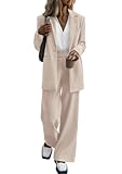 Women's Two Piece Outfits Dressy Blazer Jacket Wide Leg Pants 2025 Fall Business Casual Office Work Suit Sets