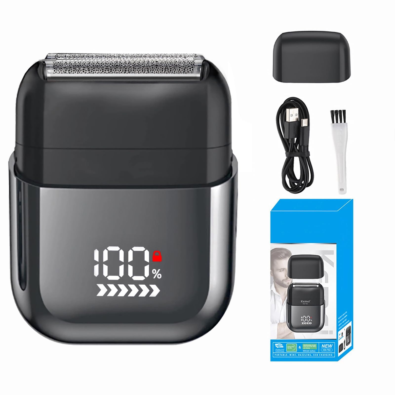 シェーバー メンズ 電気シェーバー 乾湿両用 電動 小型 深剃り 低騒音 往復式 携帯用 IPX7防水 髭剃り 3枚刃 LED残量表示 電動 Type-C充電 ロック機能 男性用 軽量 持ち運び便利 出張/旅行/車内常備 長持ちバッテリー 超軽量