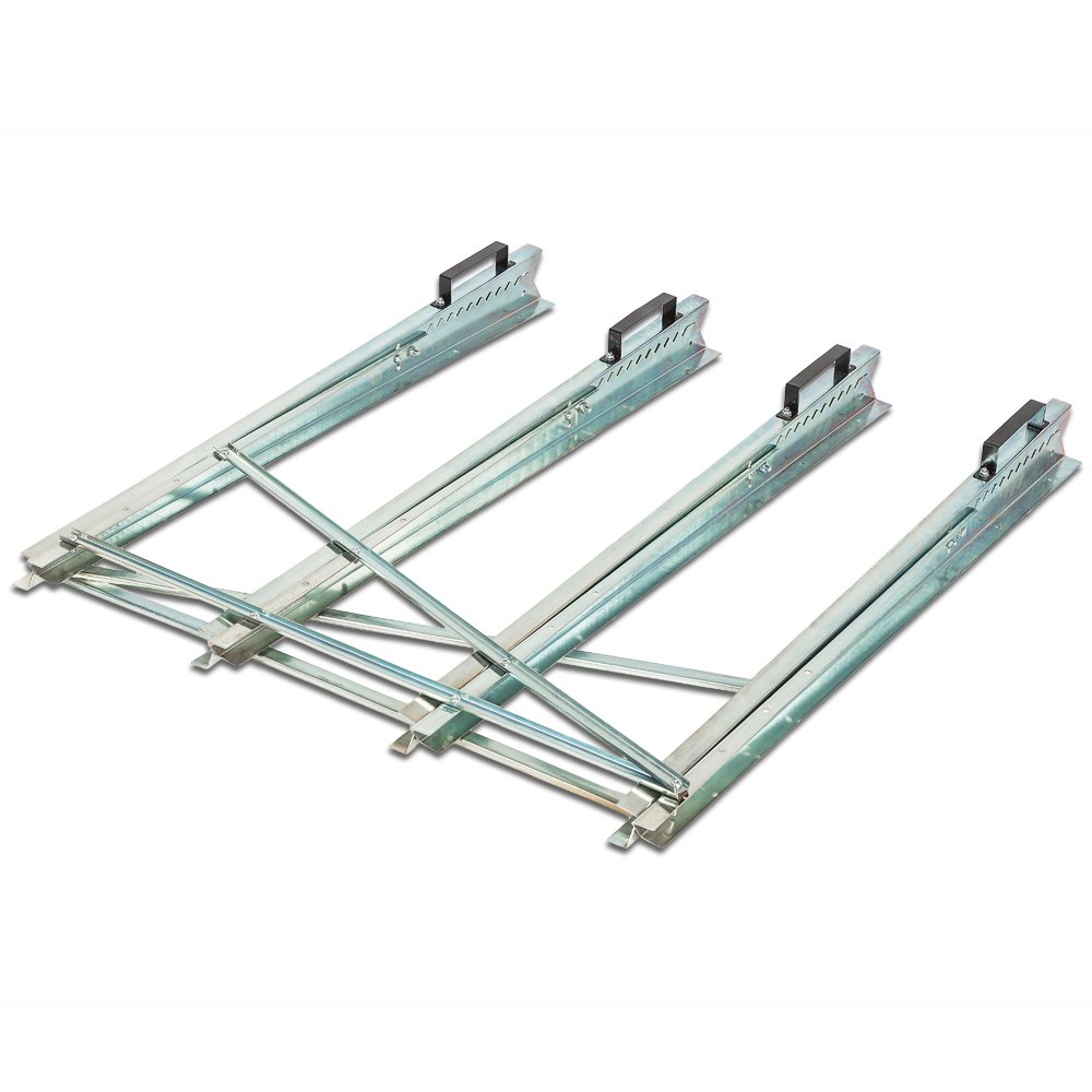 tectake Holzsägebock klappbar aus Stahl mit 4 Stammhalter Silber