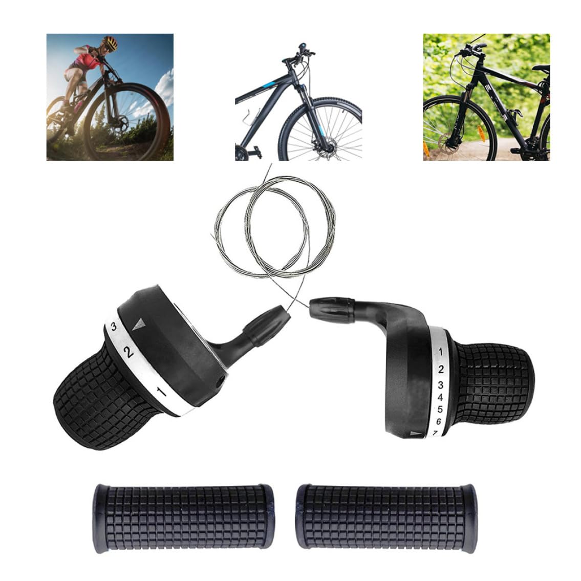 Leva Cambio Per MTB - Deragliatore E Freno Pieghevole, Impugnatura A Torsione, 6 Velocità - Foto 7