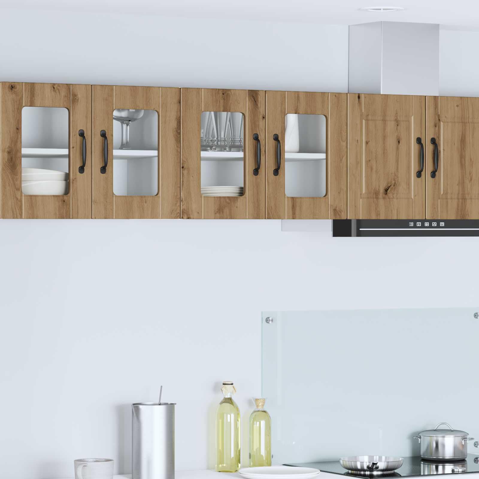 Set di 2 armadietti pensili in rovere Artisan, 60 x 31 x 40 cm