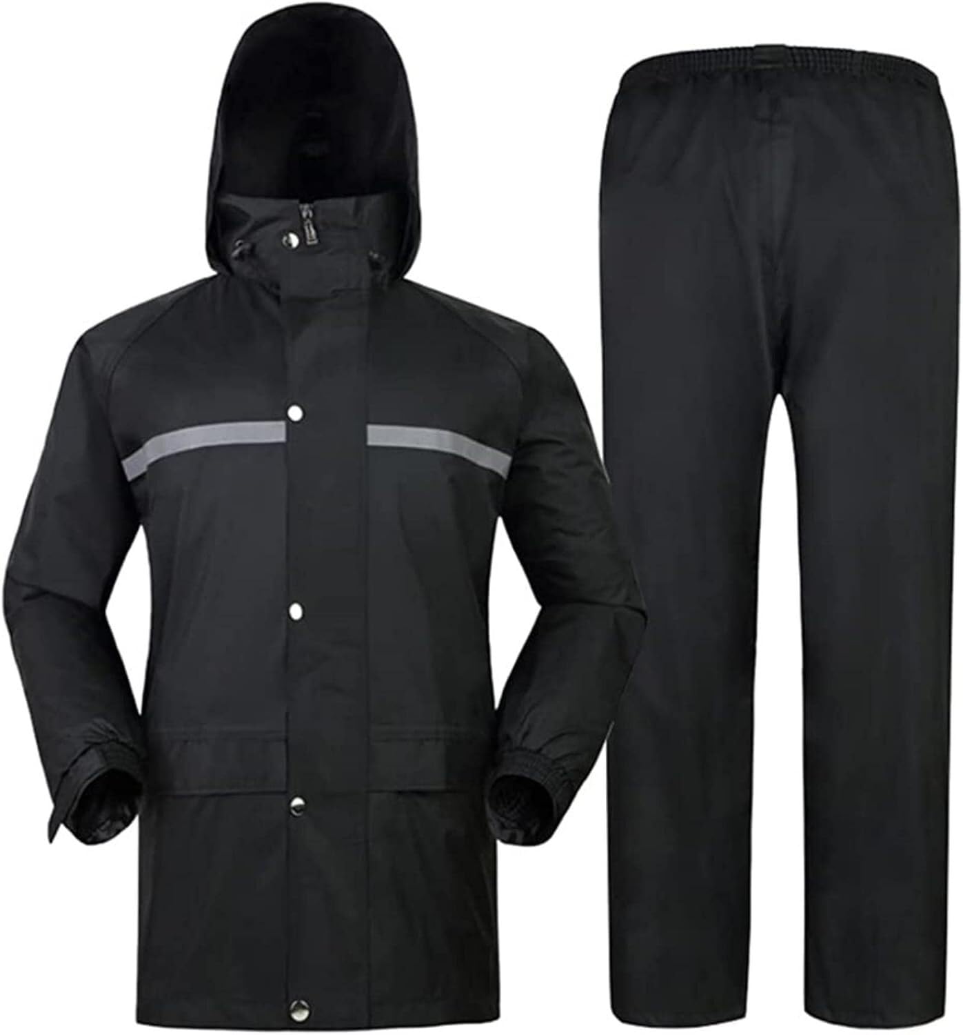 VUIKLCty Men's And Women's Waterproof And Rainproof Jackets; Pants Set Breathable Fishing Raincoat With Safety Reflective Strip(3XL)