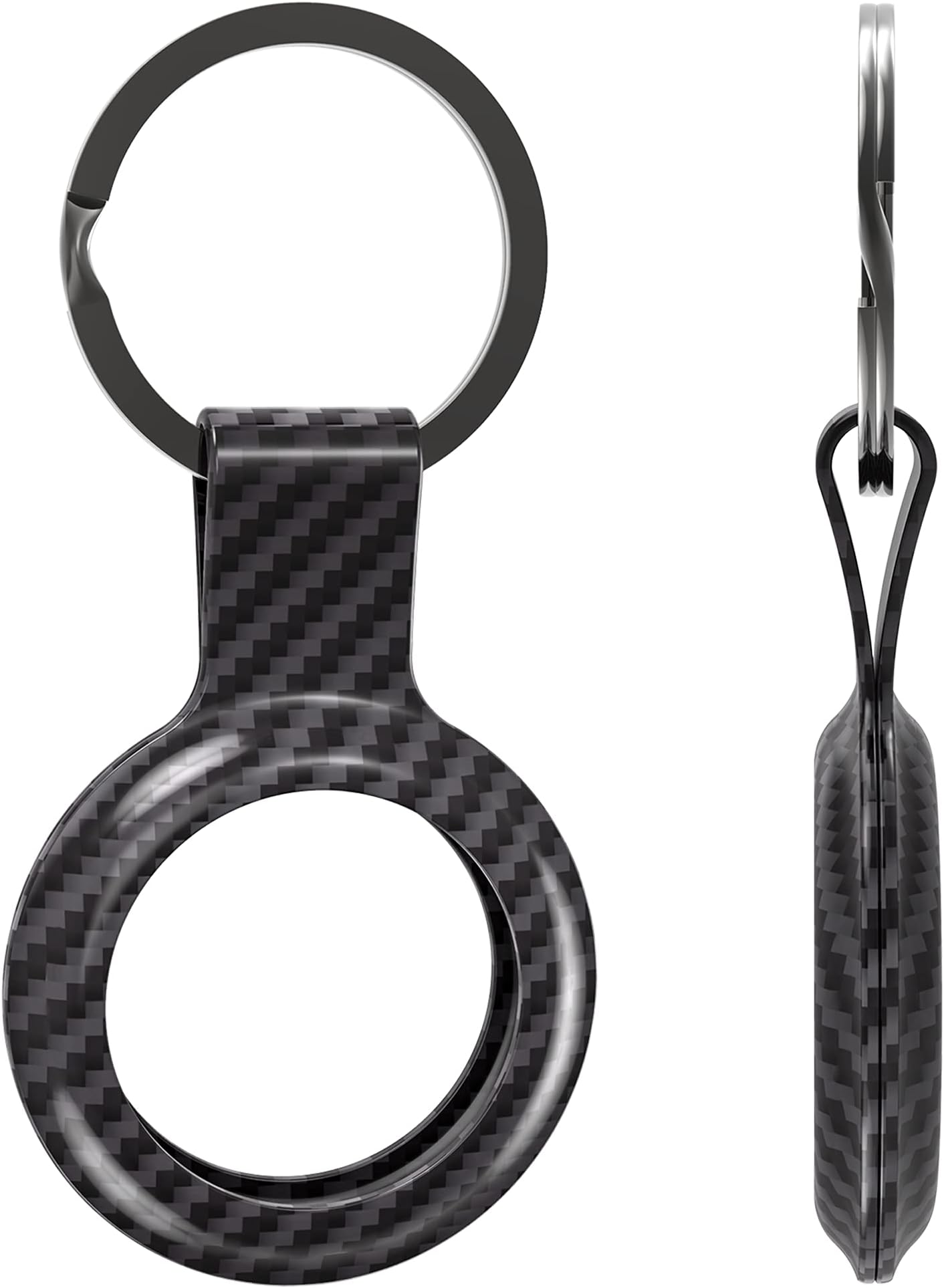 Hawanik Genuine Carbon Fiber Holder for AirTag, Air Tag Case with Keychain for Key, Wallets, Dog Collars