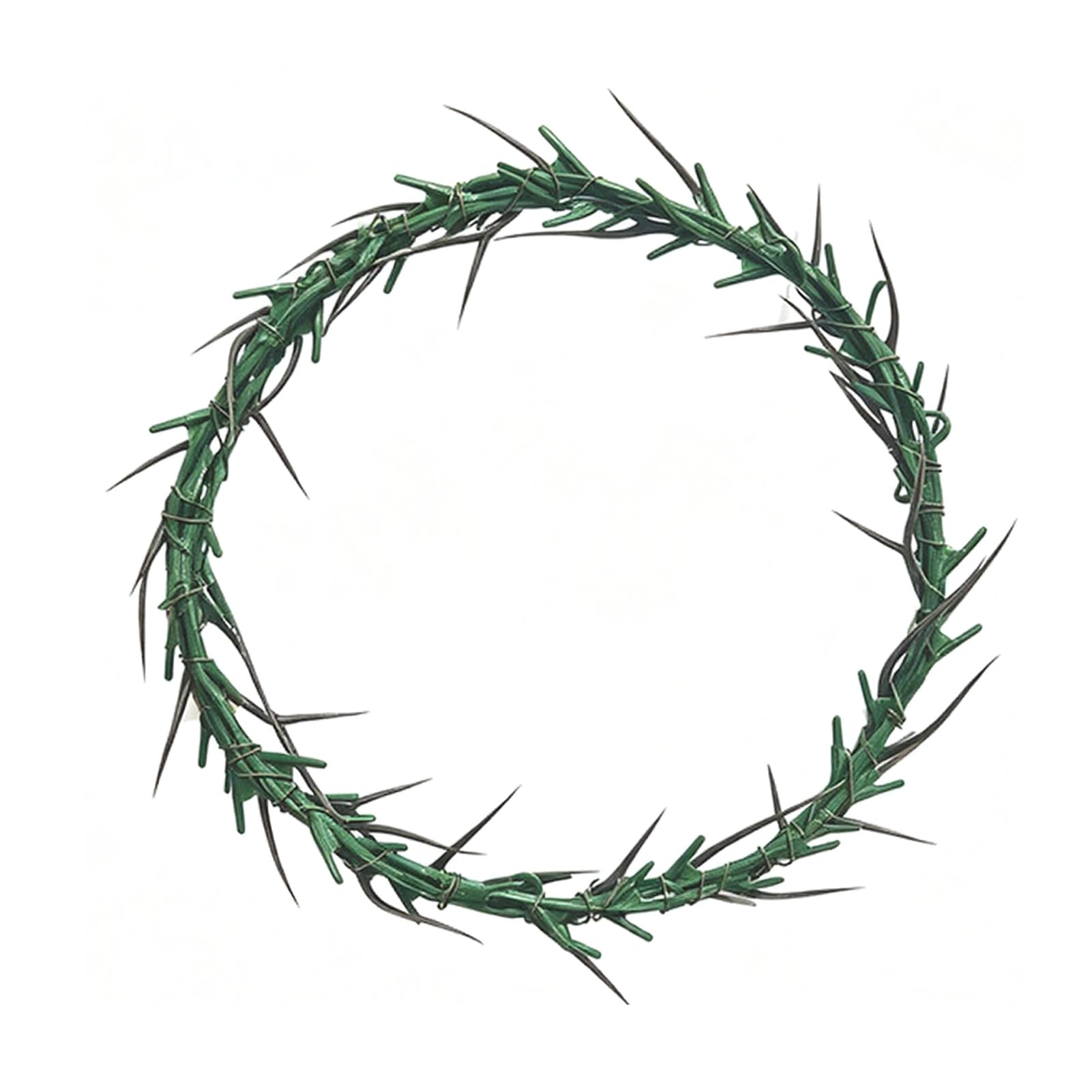 RetroNest Thorns Wreath Halloween Horror Decoration with Realistic Spiked Branches and Crow 45cm Black Dead Branch Spooky Wreath for Haunted House Door Window C