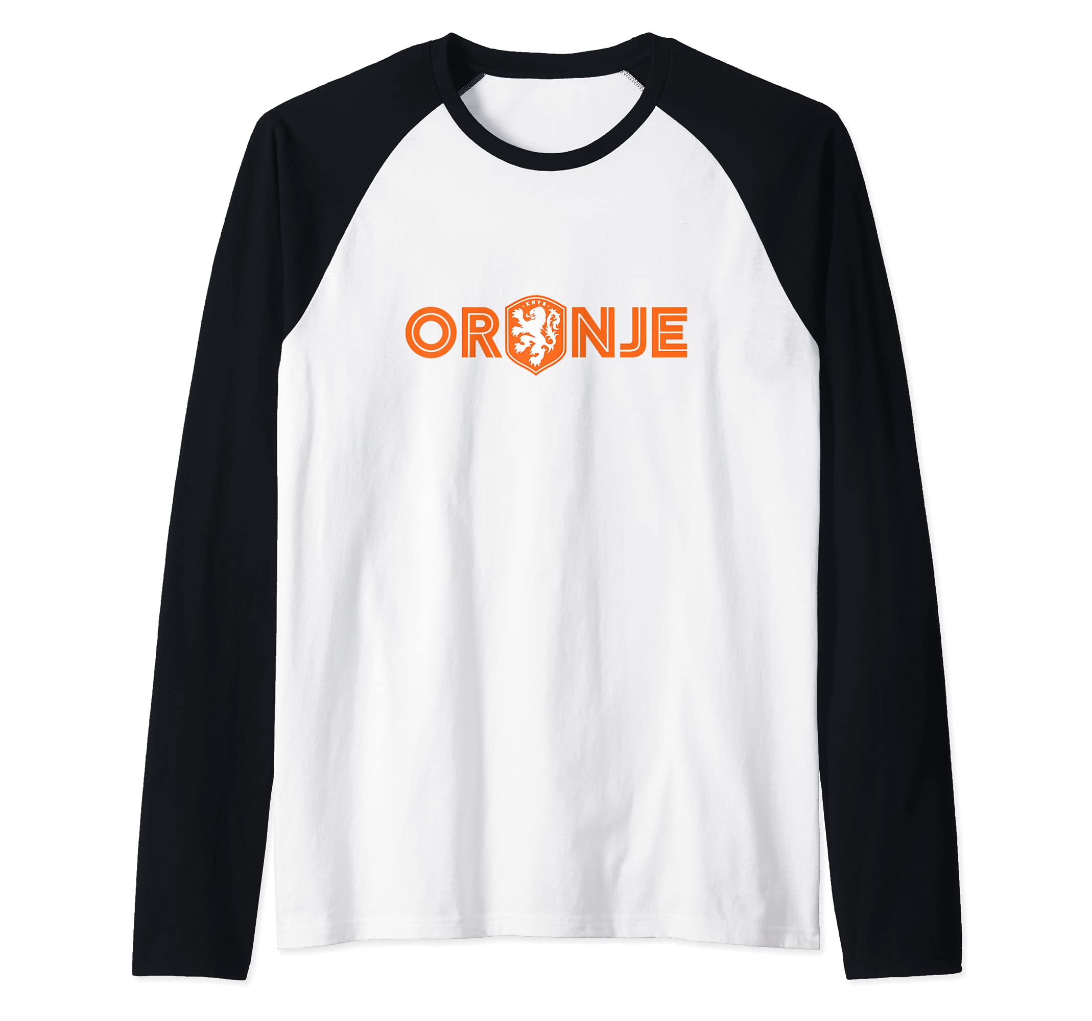 KNVB ORANGE Raglan Baseball Tee, Black