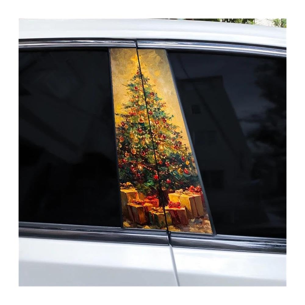 Body Parts 2pcs Car Door Pillar Stickers DIY Holiday Decoration Decals(D)