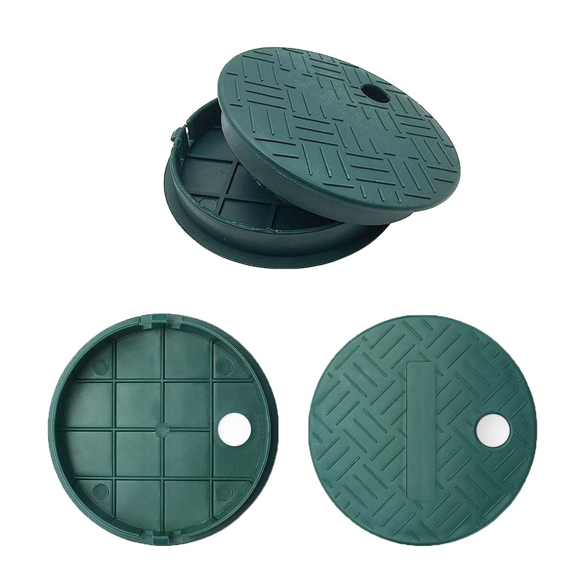 TopHomer 6 Inch Sprinkler Valve Box Cover, 4 Pack Round Outdoor Irrigation Valve Box Lid Replacement for Lawn Yard Sprinkler/Irrigation System