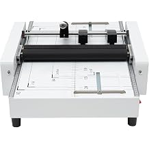 Binding Folding Machine, A3 Booklet Maker with Millimeters Positioning Silicone Folding Rollers Thread Design and Visible Panel Long Power Cord Booklet Folding and Binding Machine for Homes Schools